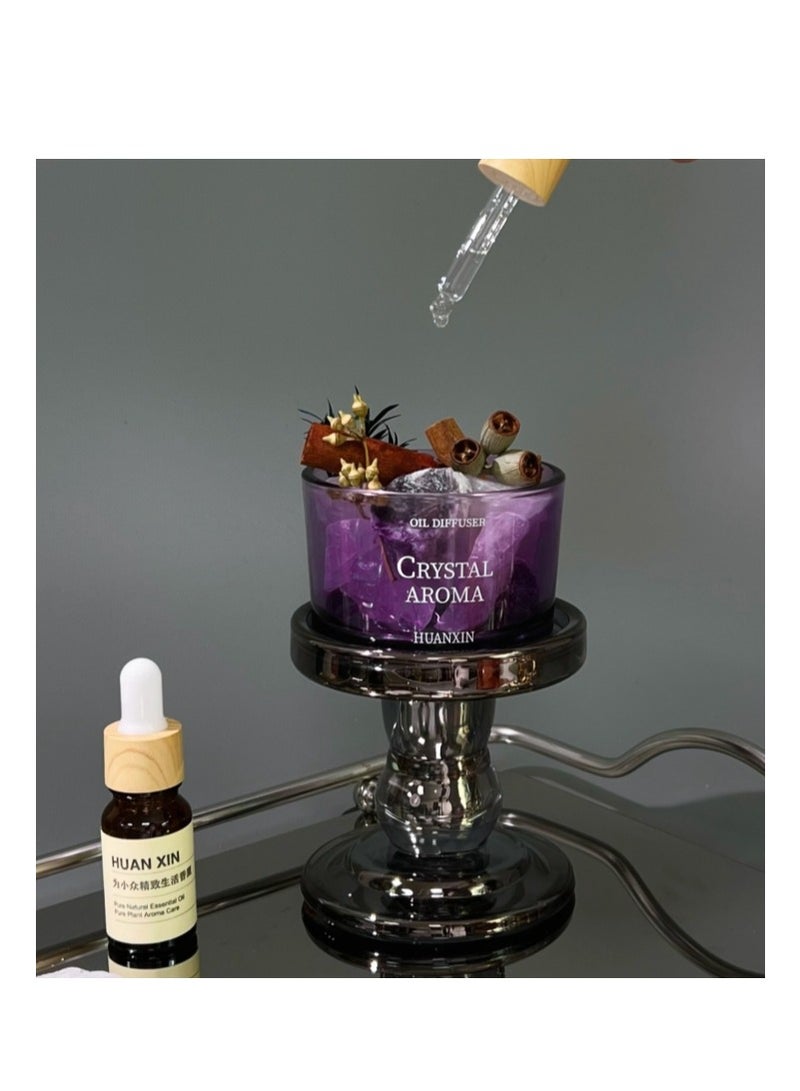 ناشر عطري من القصب مصنوع من حجر الكريستال وزهور مجففة، زيت عطري لتزيين المنزل والمكتب، برائحة الغاردينيا - Image 2