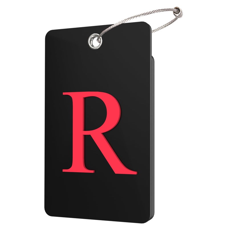 Gostwo 2 Pack Luggage Tags for Suitcases 26 Initial Letter Travel Luggage Baggage Identification Labels ID Tag Fully Bendable Tags with Stainless Steel Loop Black Letter R - Image 3