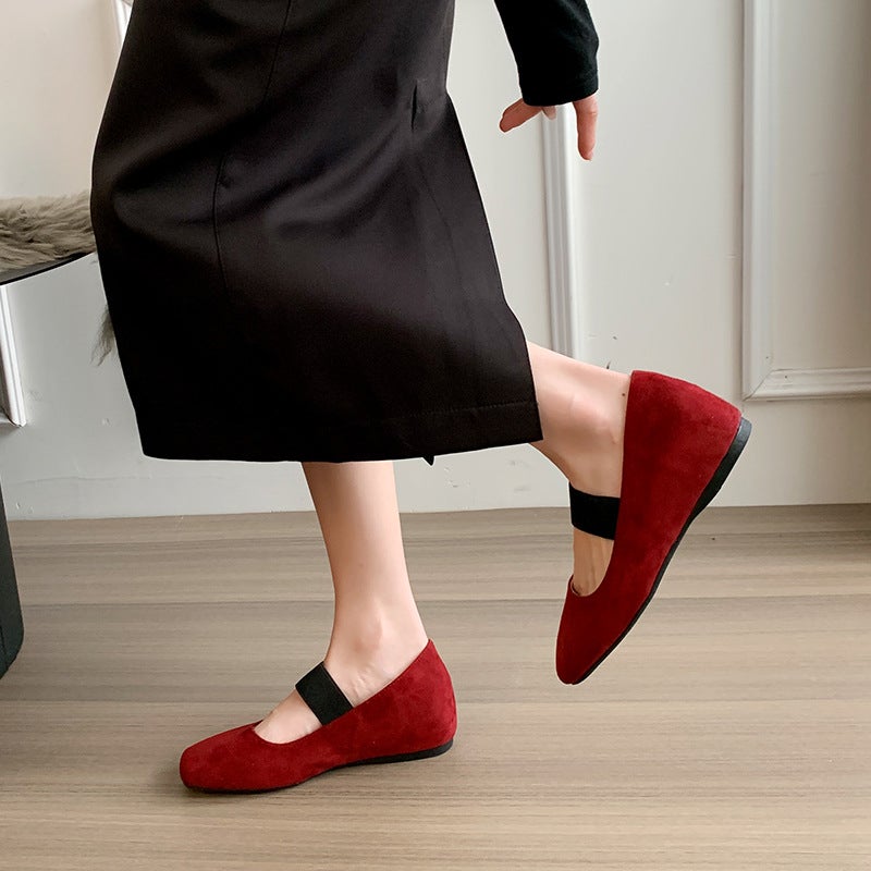 931-9 Small Inner Height Super Soft Leather Thick Bottom Single Shoes For Children Niche New Mary Jane Scoop Shoes - Image 4