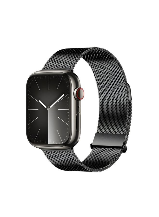 Generic - Replacement Strap For Apple Watch Series 8 41mm DUX DUCIS Milanese Pro Series Stainless Steel Watch Band Black - Image 1