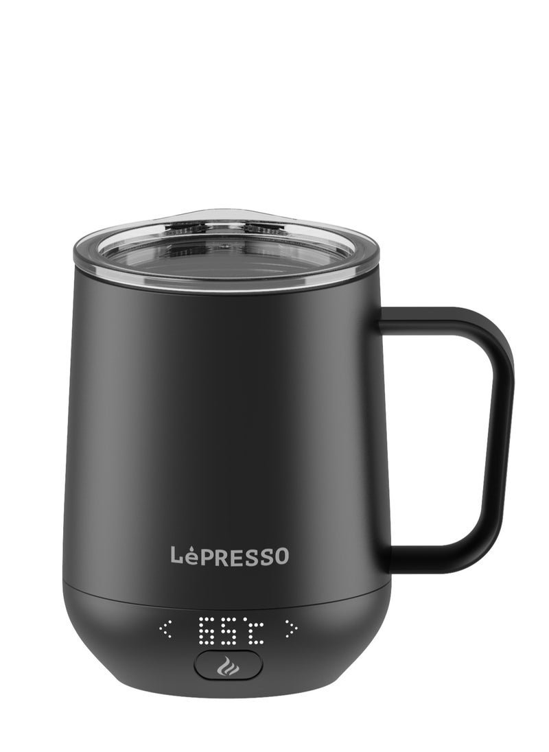 LePRESSO Smart Heating Mug 355ml with Wireless Charging Base / Temperature Control / Overheating Protection / Leak-Proof Design / Real-Time Display / Touch Controls Durable Mug - Black  - Image 5