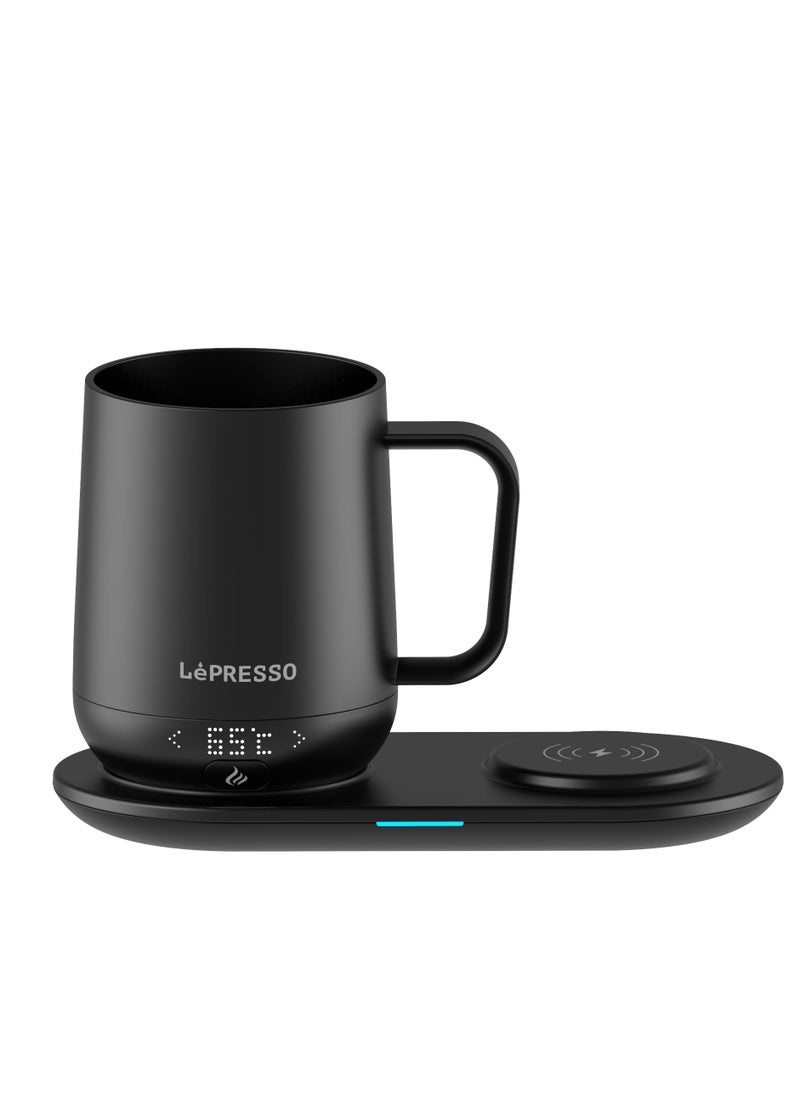LePRESSO Smart Heating Mug 355ml with Wireless Charging Base / Temperature Control / Overheating Protection / Leak-Proof Design / Real-Time Display / Touch Controls Durable Mug - Black  - Image 3