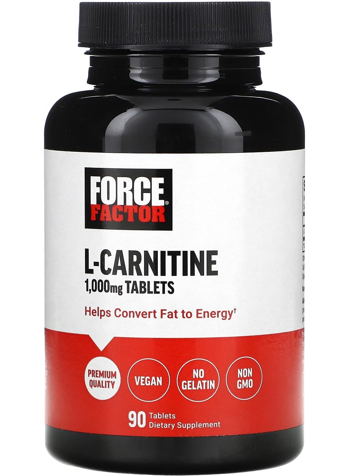 l-carnitine 1000 mg فوائد ال كارنيتين 1000 ملغ 90 قرص Force Factor | أفضل الأسعار في الكويت