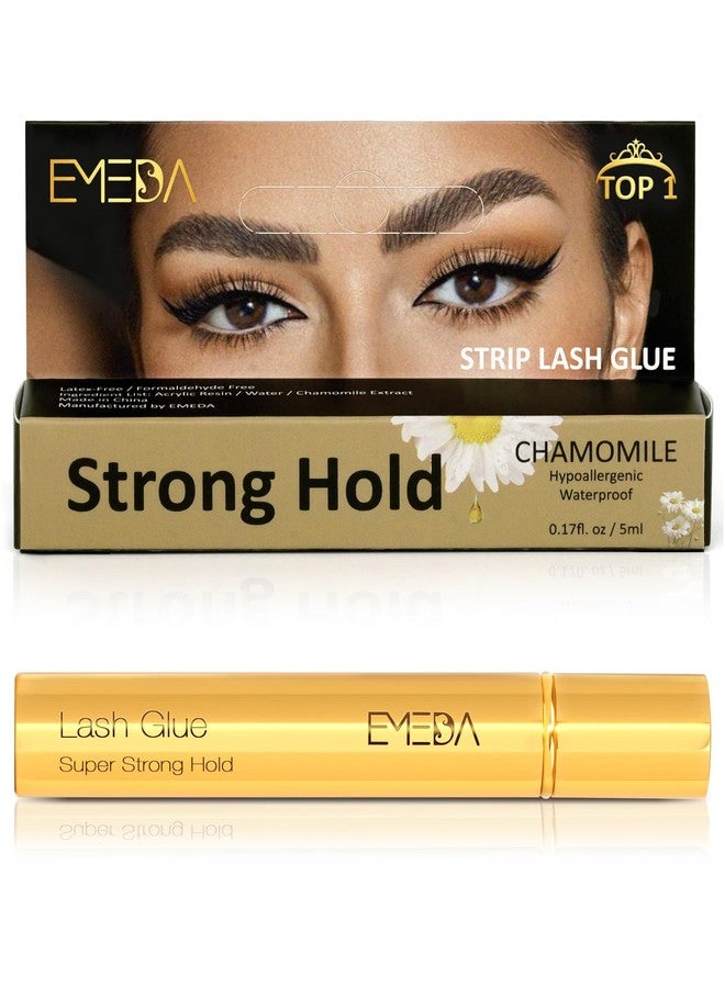 EMEDA Lash Eyelash Glue Adhesive Waterproof - Chamomile Super Strong Hold Latex Free Hypoallergenic Formaldehyde-Free Strip Eyelash Adhesive 5ml 0.17fl.oz Clear Lash Glue by EMEDA - Image 1
