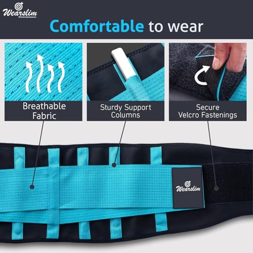 Wearslim® Premium Adjustable Flexible Waist Trainer Trimmer Belt for Men & Women, Back Brace Lumbar Support Belt for Lower Back Pain Relief - Multicolor - Image 5