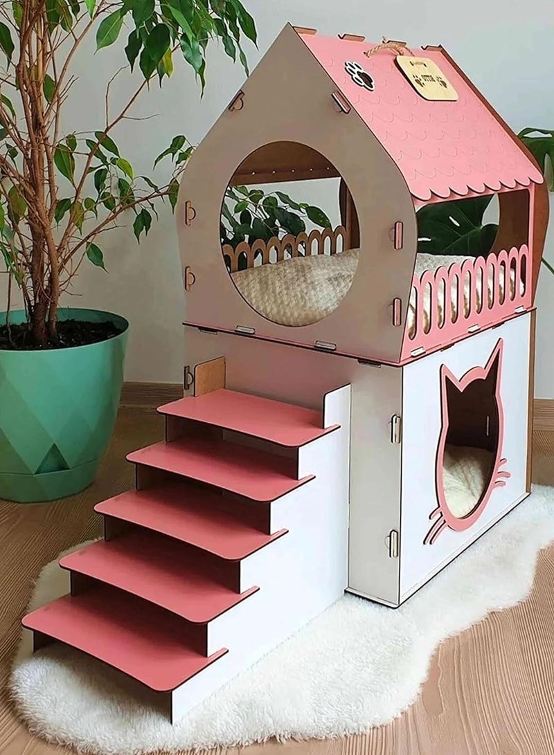 فيلا بيت للقطط مكون من طابقين بيت لوكس للقطط - Image 1