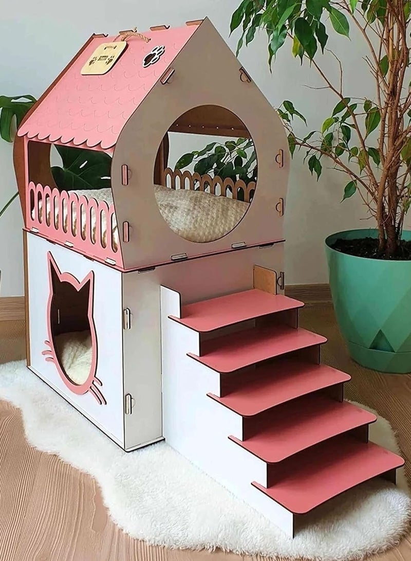 فيلا بيت للقطط مكون من طابقين بيت لوكس للقطط - Image 2