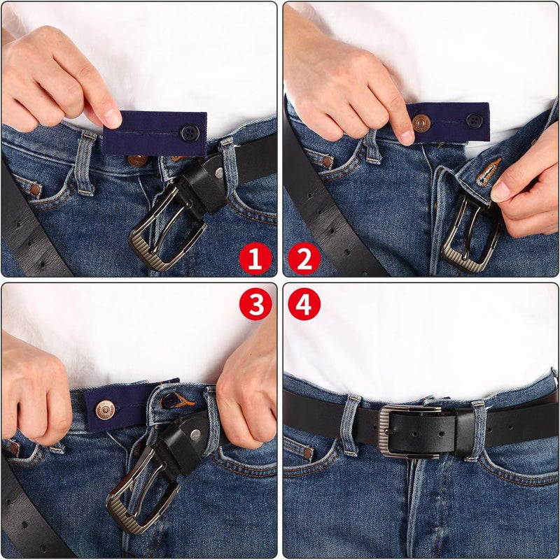 TOODOO 10 Pieces Waistband Extenders Elastic Button Waist Extender Pants Hook for Men Women Pants Jeans Trousers 2 Types - Image 3