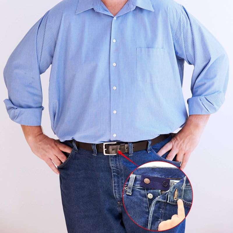 TOODOO 10 Pieces Waistband Extenders Elastic Button Waist Extender Pants Hook for Men Women Pants Jeans Trousers 2 Types - Image 4