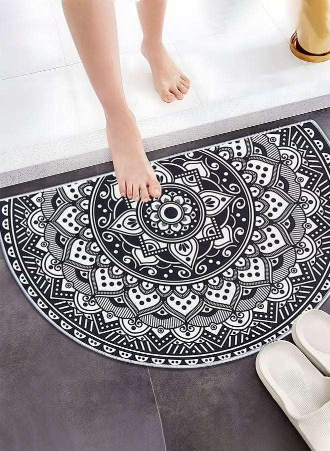 نصف دائرة الباب حصيرة,نصف دائرة حمام أرضية السجاد,غير انزلاق ترحيب مدخل السجاد,امتصاص حمام حصيرة Doormat السجاد الداخلي,بوهيميا نمط النمط العرقي (متعدد الألوان) - Image 5