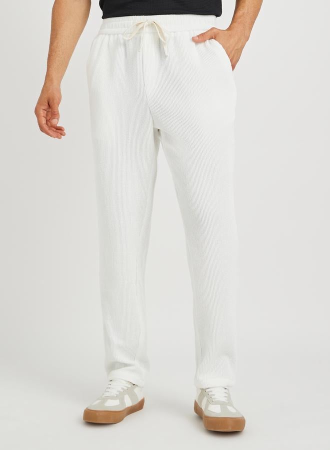 Styli Styli Men Textured Straight Fit Joggers with Drawstring  - Image 1