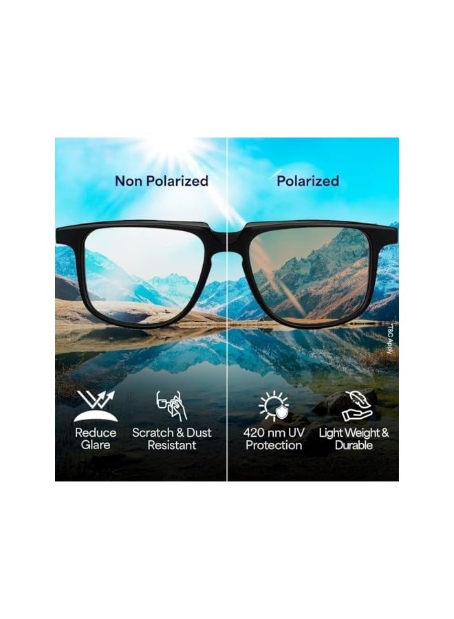 بروماس نظارات تشيس من لينسكارت | أحدث النظارات الشمسية الأنيقة ذات الحافة الكاملة باللون الرمادي الذهبي | مستقطب ومحمي بنسبة 100% من الأشعة فوق البنفسجية | رجال ونساء | كبير | VC S14495، ذهبي، L - Image 5