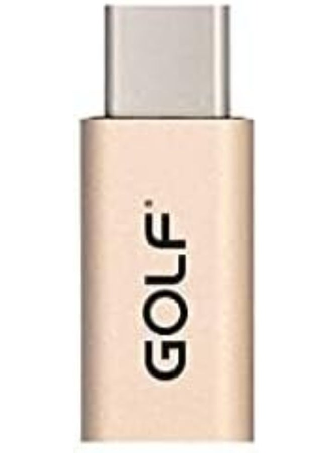 جولف محول GOLF GC-31 OTG من ذكر تايب سي إلى أنثى مايكرو USB - ذهبي - Image 4