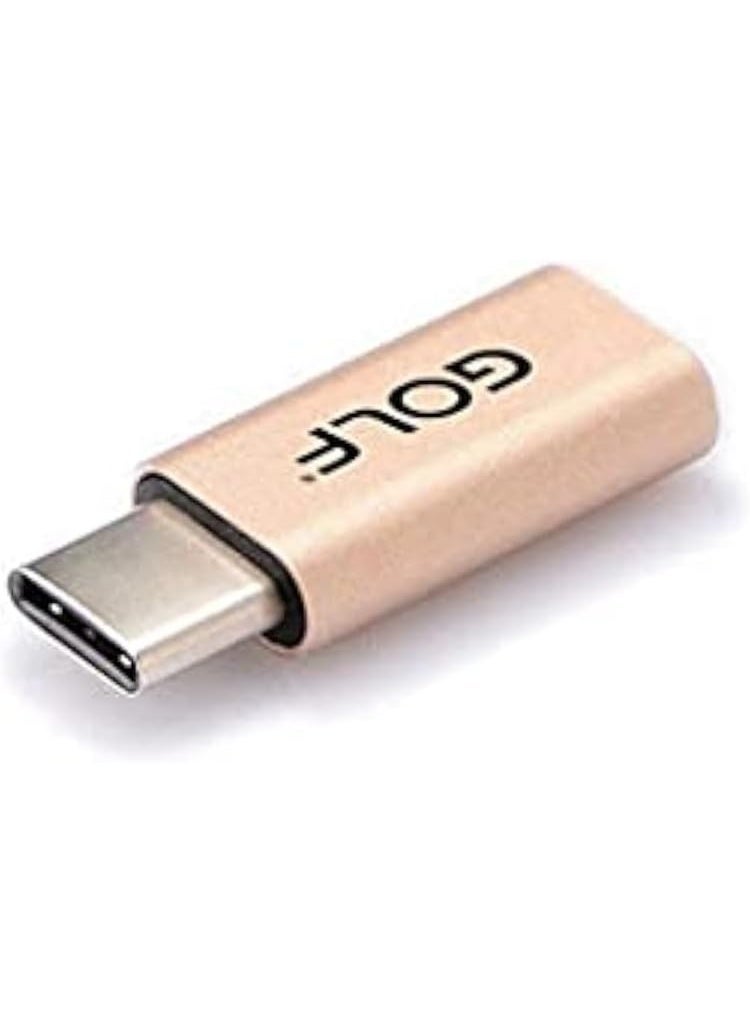 جولف محول GOLF GC-31 OTG من ذكر تايب سي إلى أنثى مايكرو USB - ذهبي - Image 1