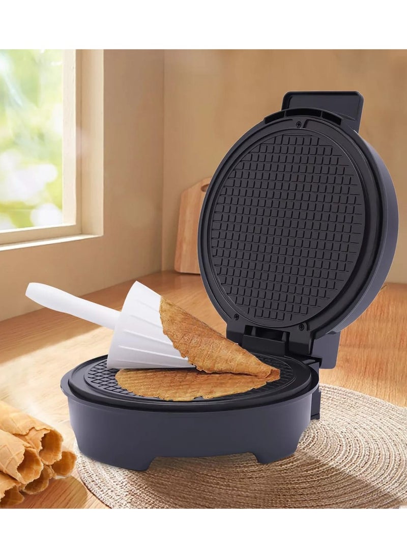 Generic - Ice Cream Cone Maker Egg Roll Machine Waffle Cone Maker, Homemade Electric Ice Cream Cone Baking Iron Machine 1200W Non-stick Coating - Image 1