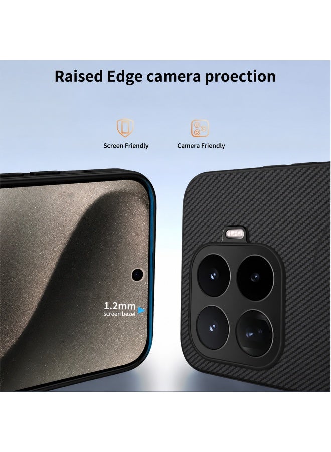 Gray Premium Carbon Fiber Texture Phone Case for Xiaomi 17T/17T Pro - Magnetic Stand, Shockproof & Stylish - Image 2
