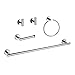 USHOWER Polished Chrome Bathroom Hardware Set, Includes 24-Inch Bath Towel Bar, Durable SUS304 Stainless Steel, 5-Piece - Image 2
