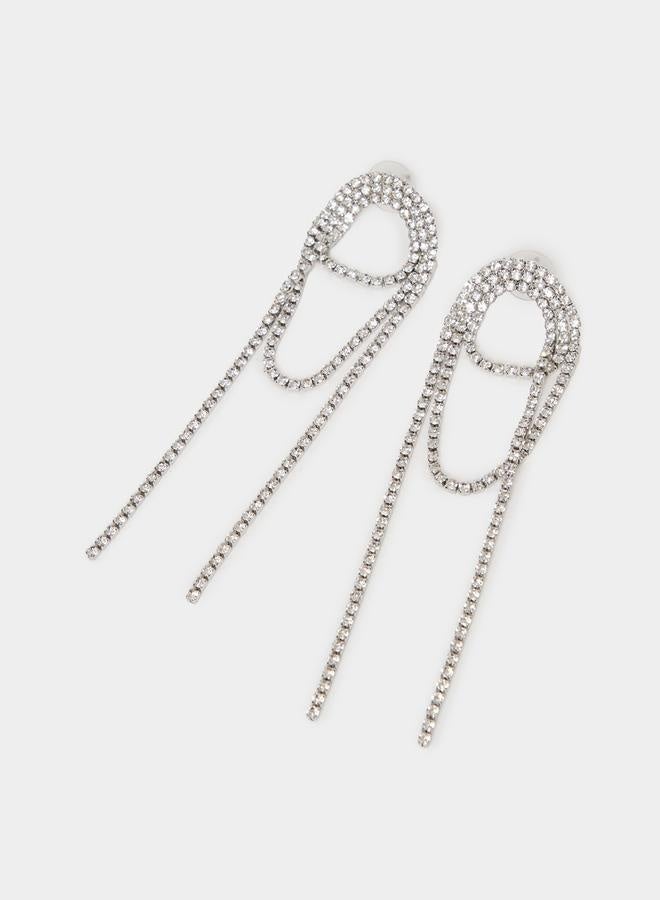 Styli Rhinestone Embellished Dangle Earrings - Image 3