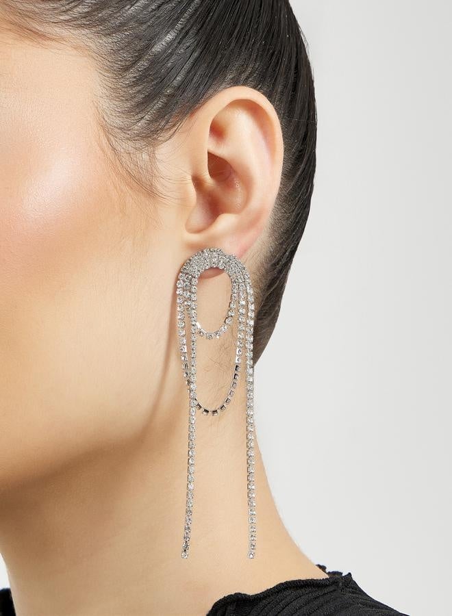 Styli Rhinestone Embellished Dangle Earrings - Image 2