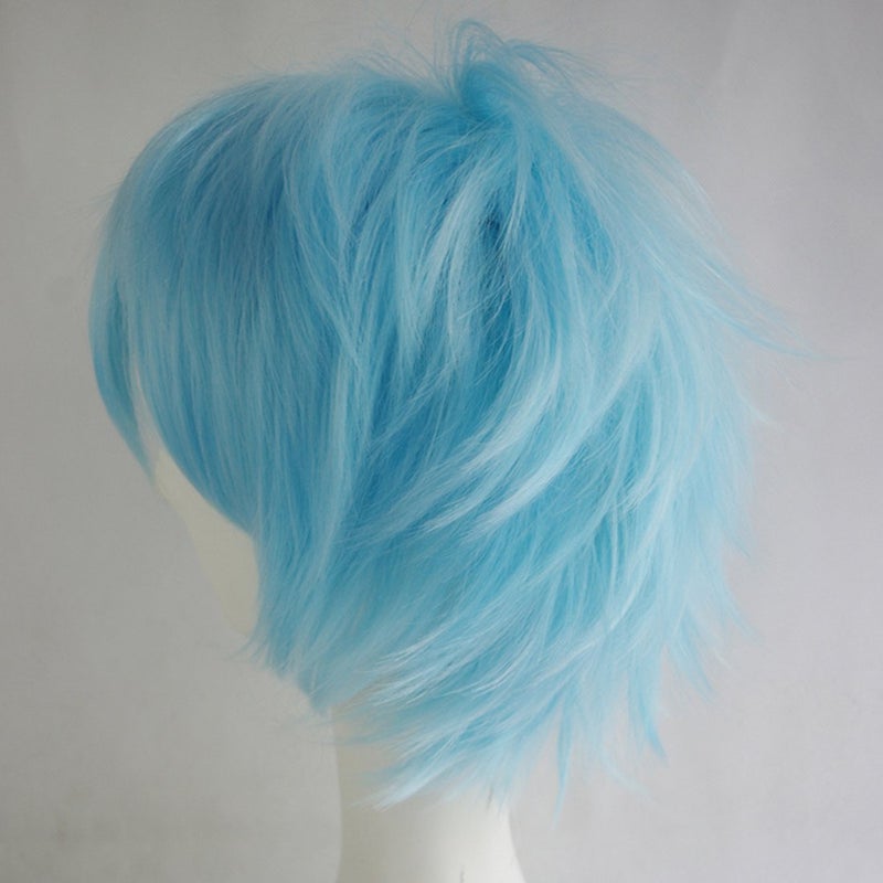 LABEAUTÉ Mens Light Blue Wig for Rei Cosplay Male Short Unisex Fluffy Heat Resistant Wig Hair with Bangs for Party and Halloween + Free Cap - Image 3
