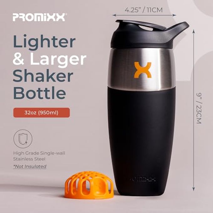 PROMIXX 32Oz Stainless Steel Protein Shaker Bottle  Leak-Proof Metal Shaker Cup With Snap-Fit Agitator For Smooth, Clump-Free Shakes  Bpa-Free, Odor Resistant, Easy To Clean - Image 3