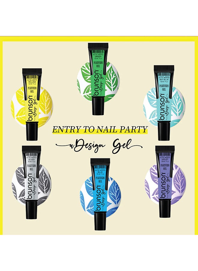brunson Gel Polish Nail Art Gel Liner - 1 pcs 12ml Classic Color Gel Art Paint for Nails Built Thin French Line Nail Art Brush in Gel Pens Soak off Manicure Salon Nails Art BDP04  - Image 2