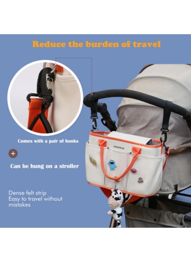 GGEROU Diaper Bag,Waterproof Diaper Changing Totes,Multi-Function Travel Portable Bassinet Diaper Bag Backpack Mommy Bag,Diaper Bag Backpack,Large Capacity Baby Diaper Bag Backpack Pink  - Image 5