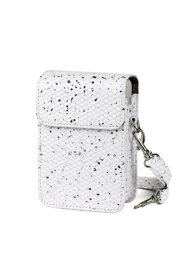 Generic Suitable For Fuji Polaroid Mini Liplay Vintage Brushed Camera Bag Artistic Fresh Protective Case PU Storage-Color:Pearlescent White (Flash)  - Image 1