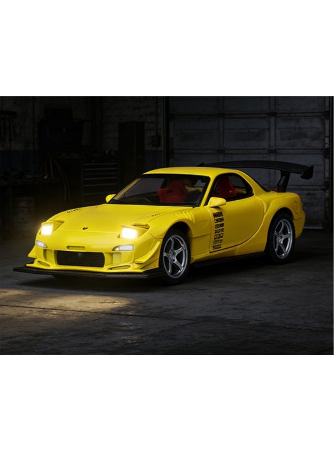 1:32 Scale Mazda Diecast Car Model Pull Back Vehicle Toy with Realistic Partial Light Up Effect Alloy Simulation Collectible Car for Gift - Image 1