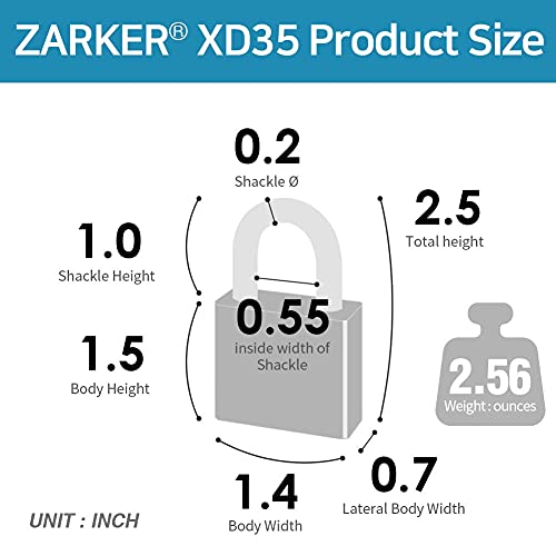 Zarker XD35 Combination Lock, 3-Digit Padlock for School Gym Sports LockerLock, Fence, Toolbox, Case, Hasp Storage (2-Pack, Emerald) - Image 5