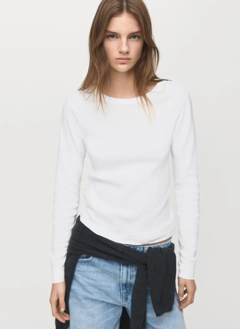 MANGO Long sleeve cotton t-shirt