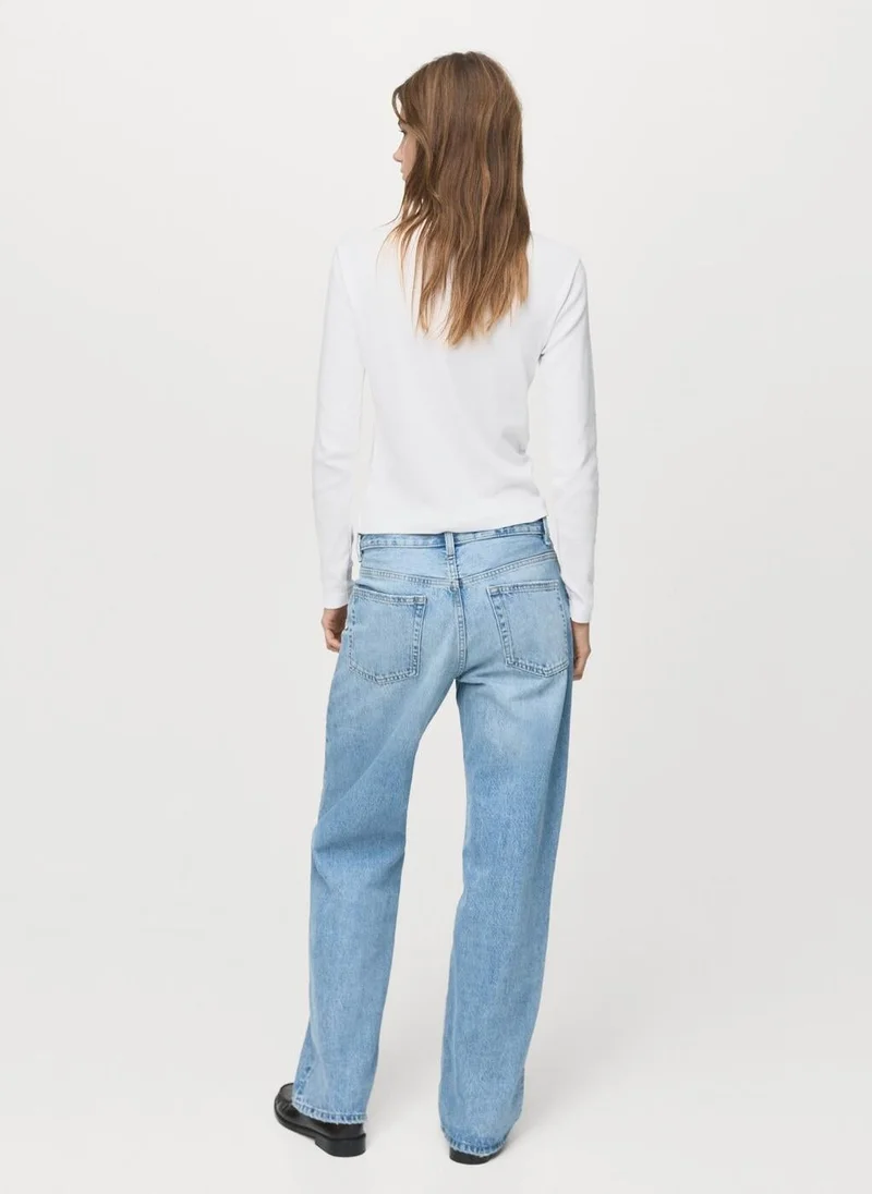 MANGO Long sleeve cotton t-shirt