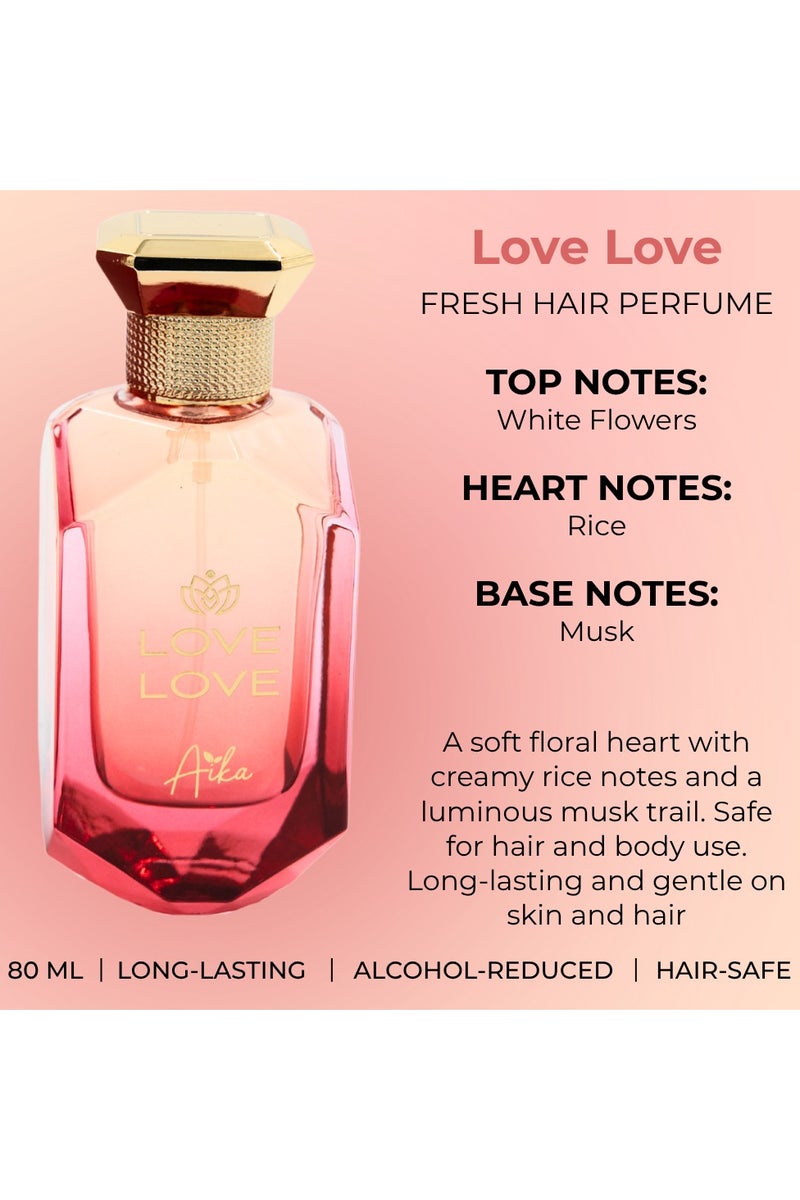 ايكا عطر آيكا لوف لوف للشعر والجسم 80 مل - مزيج من قشر البرتقال والماغنوليا والياسمين والفانيليا والأزهار - رذاذ يدوم طويلاً خالٍ من الكحول للنساء - رذاذ ناعم رومانسي للشعر والجسم لأناقة يومية - Image 4