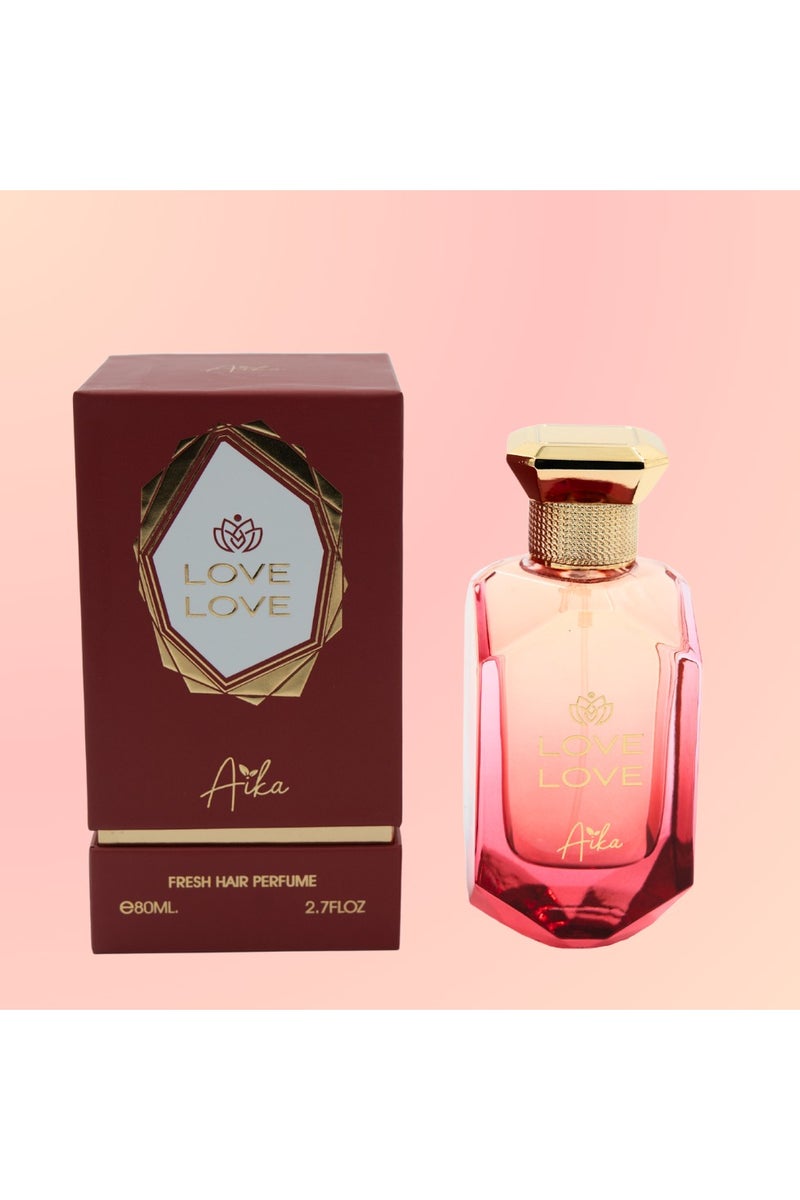 ايكا عطر آيكا لوف لوف للشعر والجسم 80 مل - مزيج من قشر البرتقال والماغنوليا والياسمين والفانيليا والأزهار - رذاذ يدوم طويلاً خالٍ من الكحول للنساء - رذاذ ناعم رومانسي للشعر والجسم لأناقة يومية - Image 1