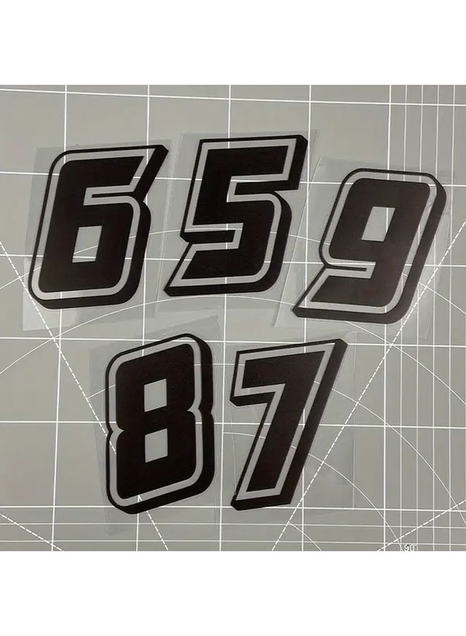 Waterproof Vinyl Motorcycle Sticker Number 5 Size 1 97 Inch High - Image 4