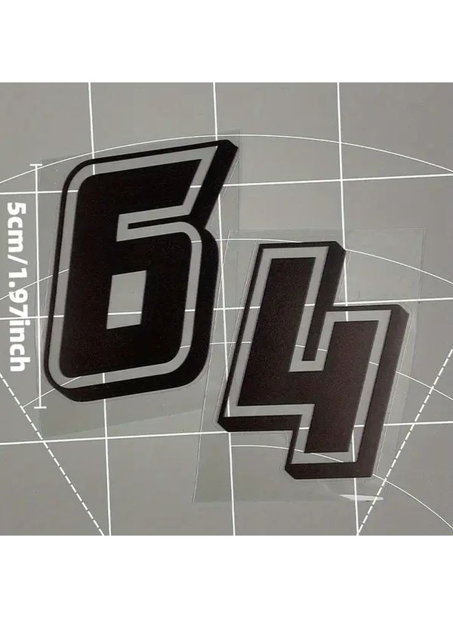 Waterproof Vinyl Motorcycle Sticker Number 5 Size 1 97 Inch High - Image 2
