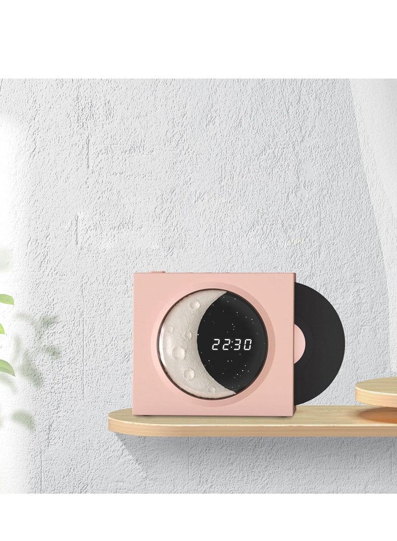 Vinyl Player Speaker, Portable Speaker Support TF Card with Time Display Speaker with Digital Clock for Bedroom  - Image 5
