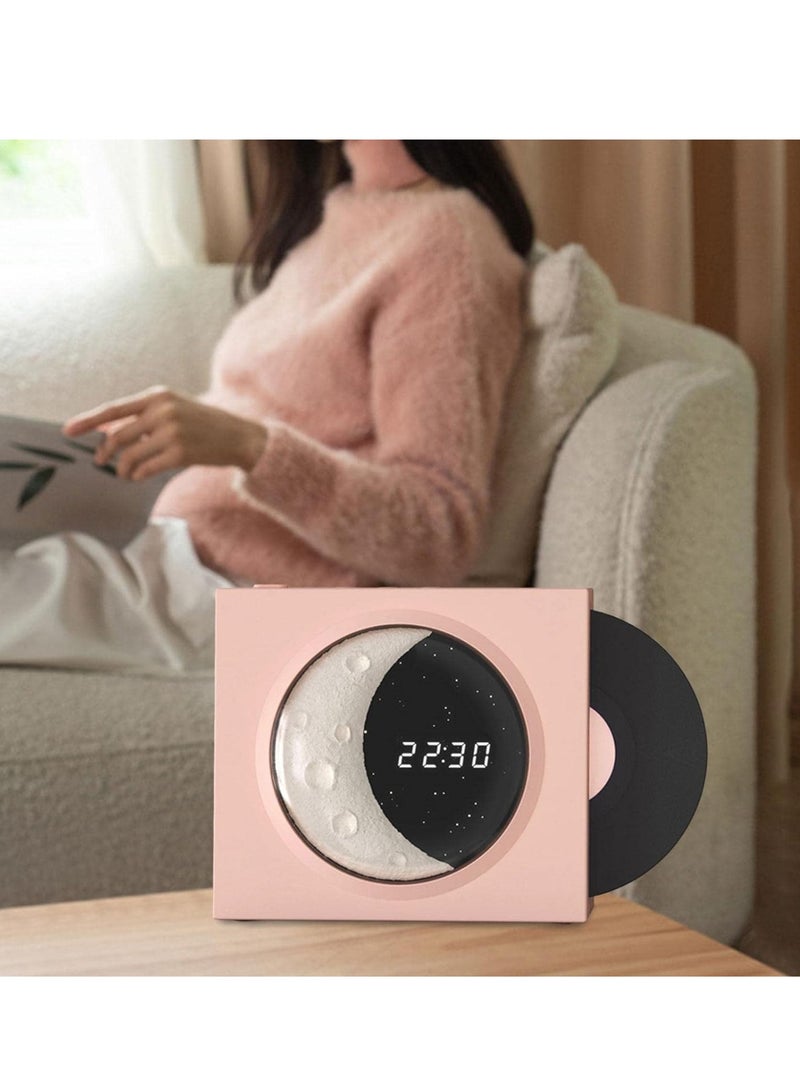 Vinyl Player Speaker, Portable Speaker Support TF Card with Time Display Speaker with Digital Clock for Bedroom  - Image 4