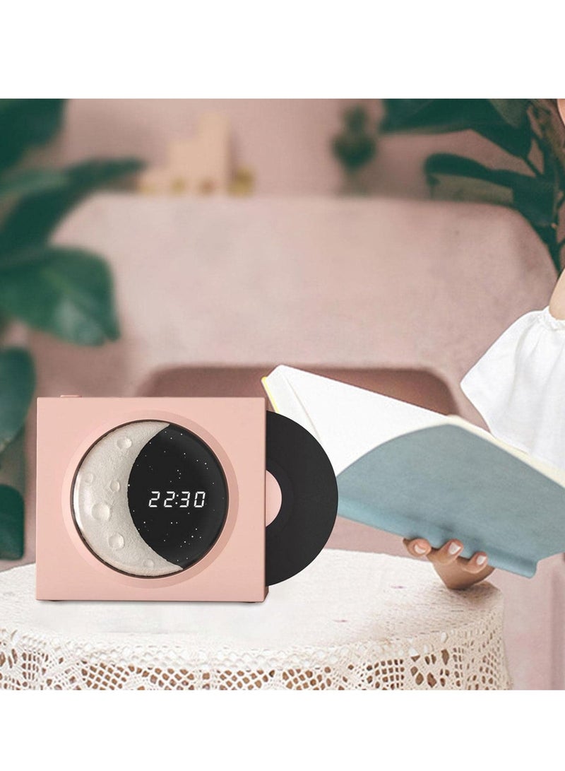 Vinyl Player Speaker, Portable Speaker Support TF Card with Time Display Speaker with Digital Clock for Bedroom  - Image 3