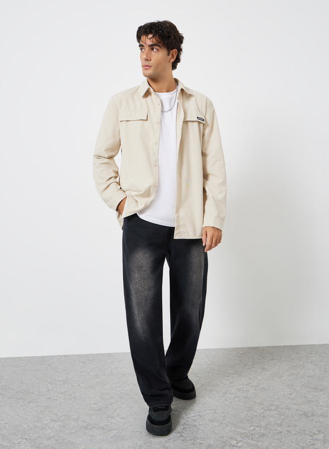 تايك تو جاكيت رجالي من الكوردروي بتفصيلة جيب أمامي - Image 2