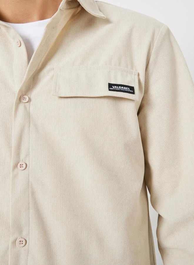 Take Two  Men Solid Corduroy Jacket with Flap Detail for Men | Best Price UAE