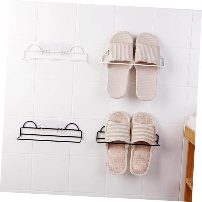 Single Layer Metal Wall Mounted Shoe Rack Easy Install Multifunctional Home Storage - Image 4