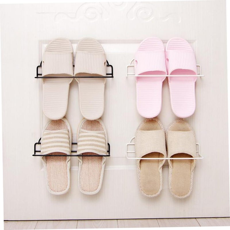 Single Layer Metal Wall Mounted Shoe Rack Easy Install Multifunctional Home Storage - Image 3