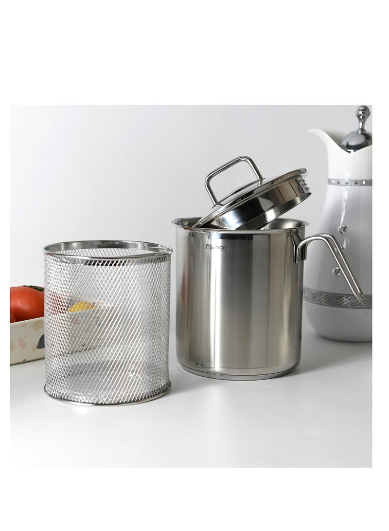 Fissman وعاء هليون من الفولاذ المقاوم للصدأ 16x18.0 سم/3.5 لتر مع غطاء زجاجي وسلة بخار – غلاية خضار - Image 2