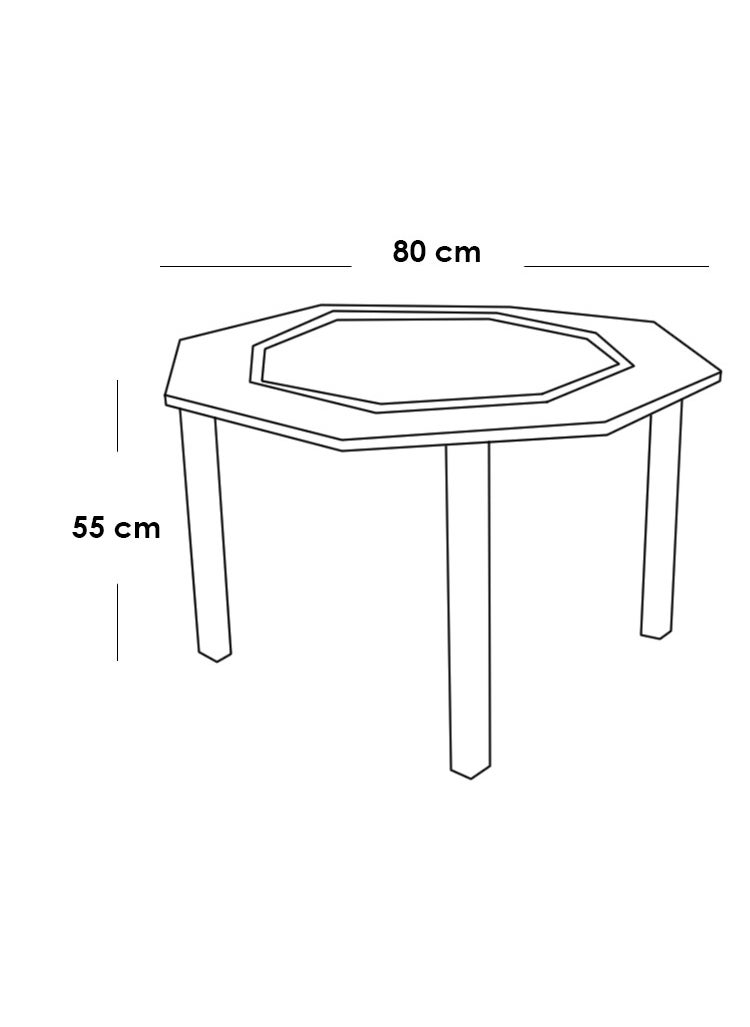 Generic - Table stove 80 x 80 x 55 cm - gold and white - Image 1
