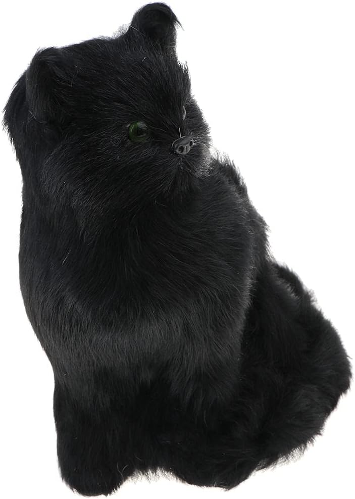 كلاراكو لعبة قطة محشوة جميلة، مجسم قطة واقعي، زينة منزلية للوحة القيادة في السيارة، هدية عيد ميلاد للأطفال، قطة سوداء، كما هو موضح - Image 5