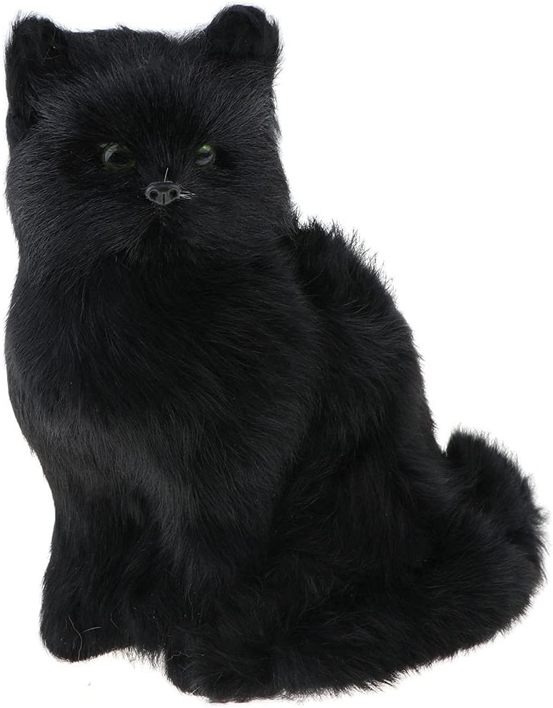 كلاراكو لعبة قطة محشوة جميلة، مجسم قطة واقعي، زينة منزلية للوحة القيادة في السيارة، هدية عيد ميلاد للأطفال، قطة سوداء، كما هو موضح - Image 1