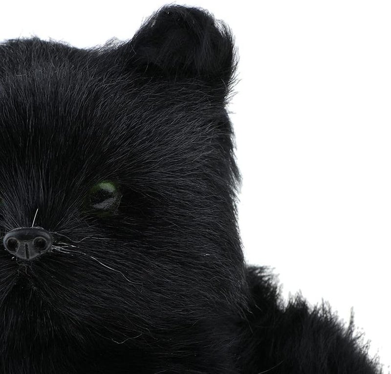 كلاراكو لعبة قطة محشوة جميلة، مجسم قطة واقعي، زينة منزلية للوحة القيادة في السيارة، هدية عيد ميلاد للأطفال، قطة سوداء، كما هو موضح - Image 2