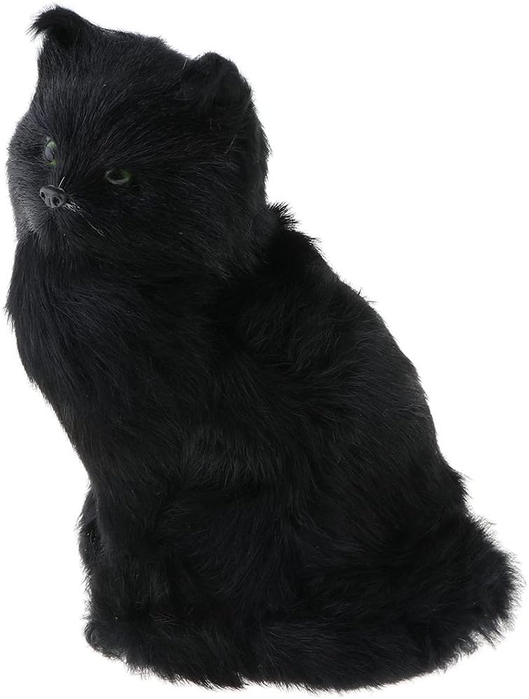 كلاراكو لعبة قطة محشوة جميلة، مجسم قطة واقعي، زينة منزلية للوحة القيادة في السيارة، هدية عيد ميلاد للأطفال، قطة سوداء، كما هو موضح - Image 3