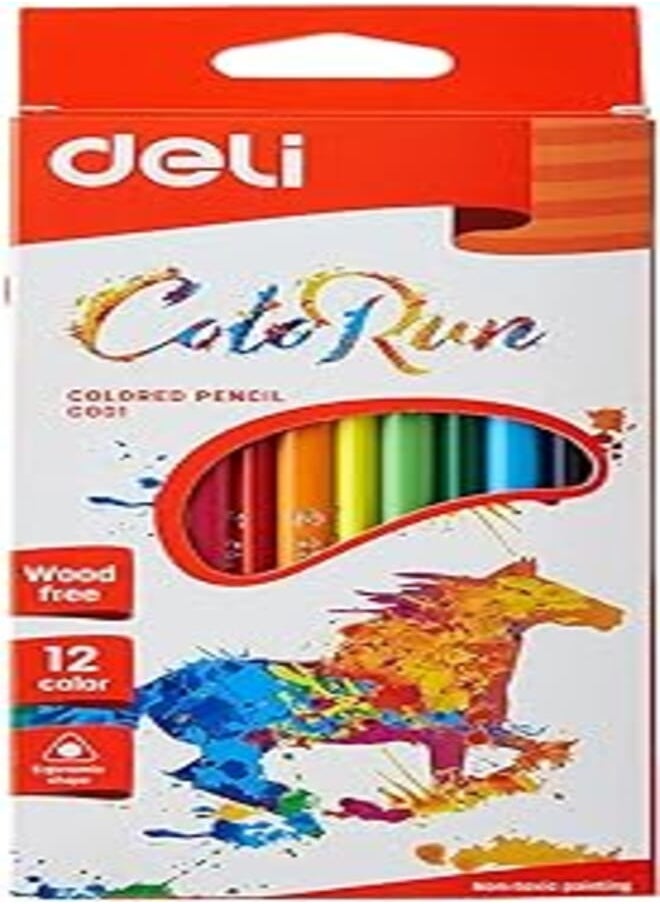 Deli Deli C00100 Colored Pencil - 12 Colors 